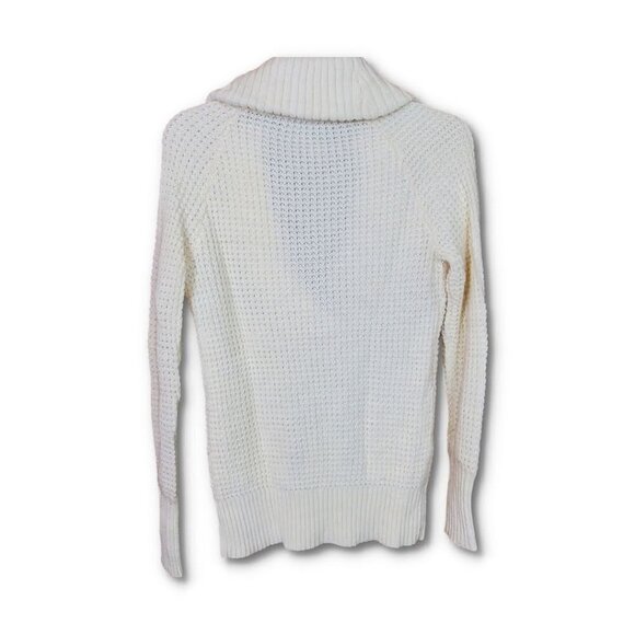 💥318 Loft Ann Taylor alpaca/wool Blend Ivory Shawl Collar Sweater - Picture 4 of 9